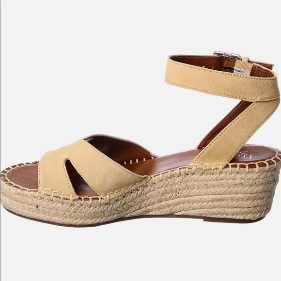 NWOT Franco Sarto Pellia Nude Platform Straw Suede Shoes Size 10 - Picture 2 of 11